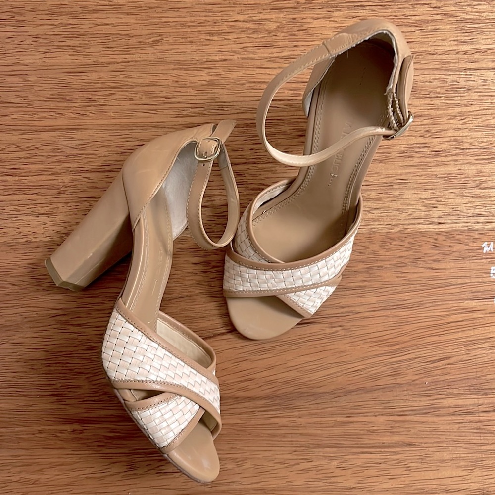 Banana republic nude chunky sandals.
